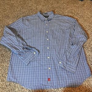 Abercrombie & Fitch Muscle Fit Plaid Button Down Shirt‎ Blue White XL